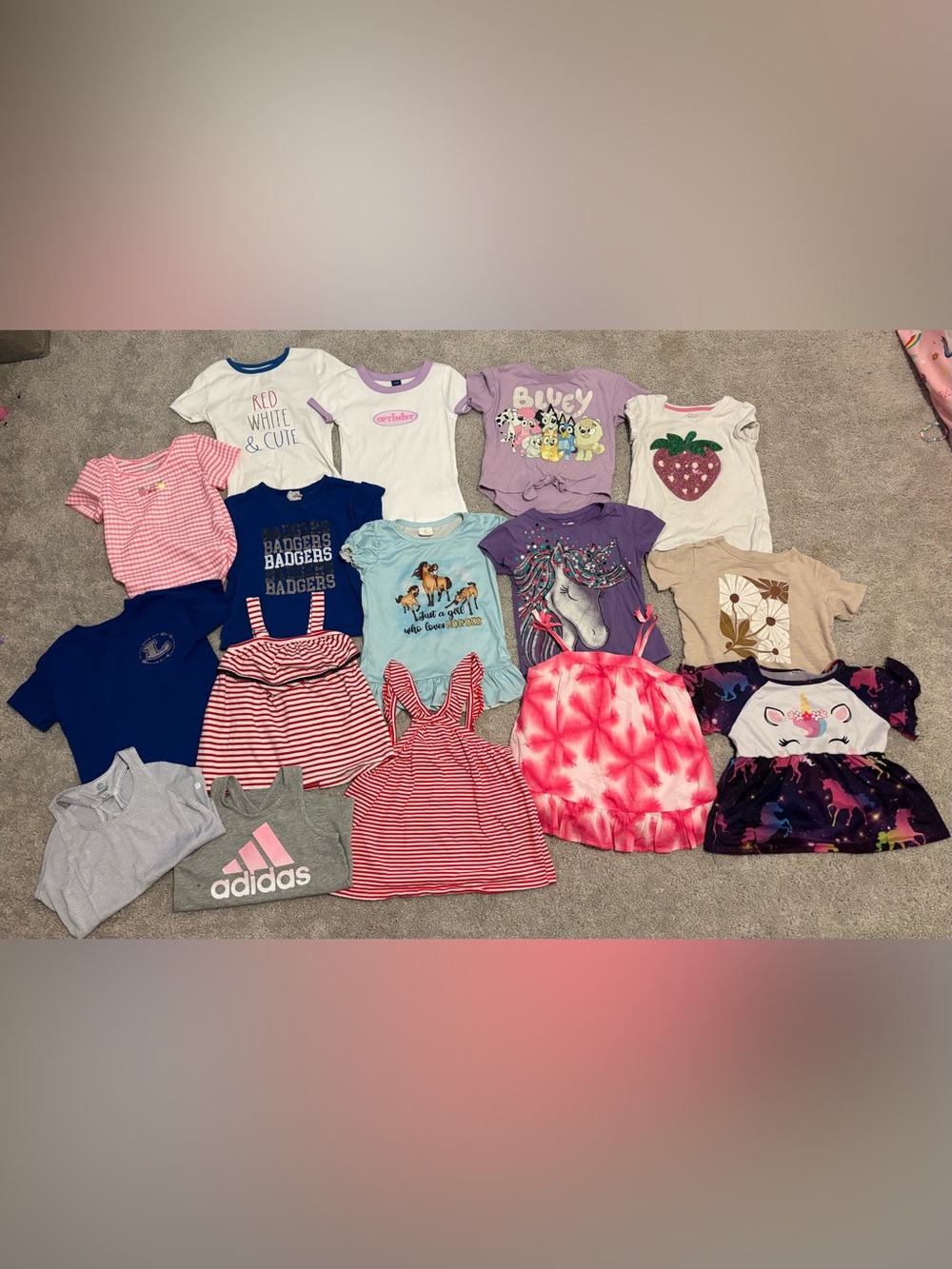 Girls Mixed Graphic Short and Long Sleeve Tee Lot